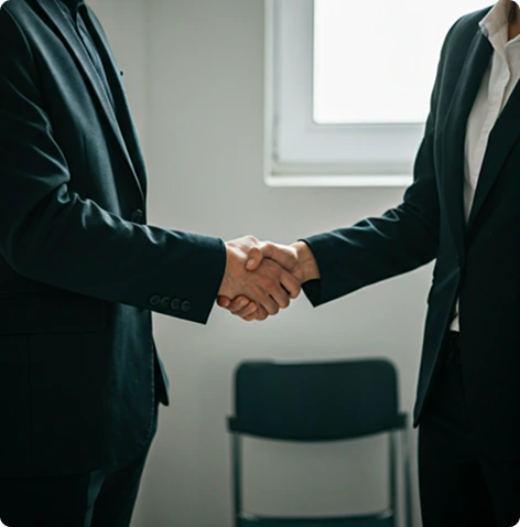 Empresarios se cumprimentando com aperto de mão